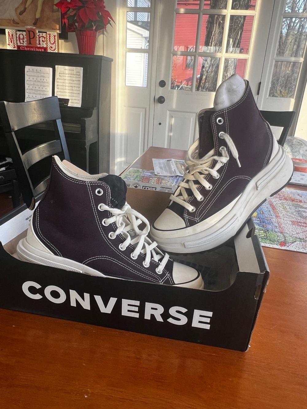 New: Dark Purple/Black Cherry Converse Run Star 9.5w/8m sneakers NIB